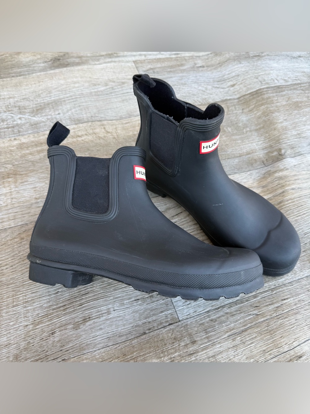 Hunter Original Chelsea Boots Women's Black Rubber Waterproof Rain & Farm Sz 11